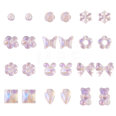 120Pcs 12 Style Transparent Acrylic Beads OACR-TA0001-35-1