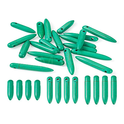 20Pcs Synthetic Turquoise Graduated Spike Beads G-TA0001-44-1