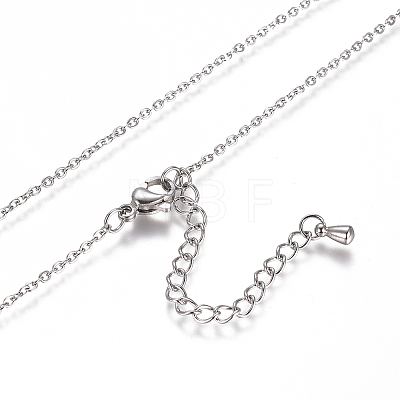 304 Stainless Steel Cable Chain Necklaces NJEW-I236-03P-1