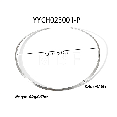 Simple Stainless Steel Flat Cuff Choker Necklaces Fashion Jewelry for Women RC6869-2-1