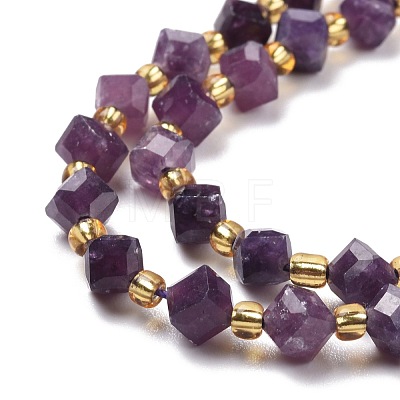 Natural Lepidolite Beads Strands G-P463-09-1