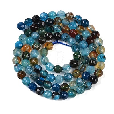 Faceted Natural Agate Round Beads Strands X-G-E318C-4mm-10-1