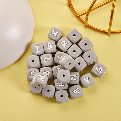 26Pcs 26 Style Silicone Alphabet Beads for Bracelet or Necklace Making SIL-SZ0001-01A-1