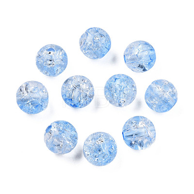 Transparent Crackle Acrylic Beads CACR-N002-01B-1