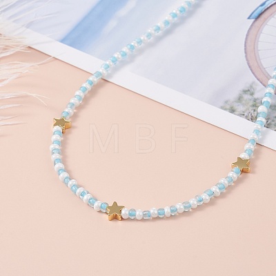 Star & Moon Pendant Necklaces Set for Teen Girl Women NJEW-JN03738-04-1