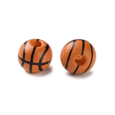 Spray Painted Wooden Beads WOOD-A029-07B-1