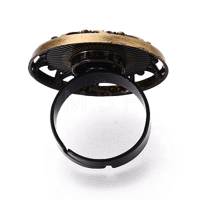 Adjustable Alloy & Iron Bezel Cup Ring Base with Rotatable Tray MAK-T012-12AB-1