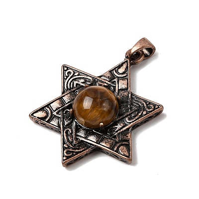 Natural Tiger Eye Pendants G-A297-06R-21-1