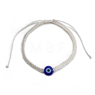 Evil Eye Lampwork Bead Braided Bead Bracelets NE0234-6-1