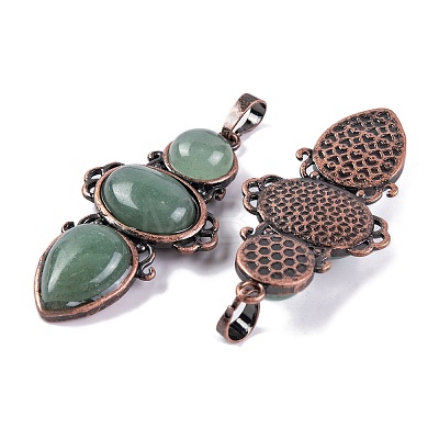 Natural Green Aventurine Pendants G-Q158-04-10-1