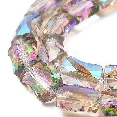 AB Color Plated Transparent Glass Beads Strands EGLA-P051-06A-A07-1