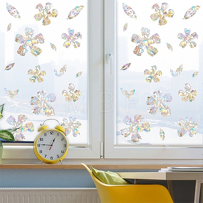 2Pcs Flower Rainbow Prism Electrostatic Window Stickers PW-WGA1882-01-1