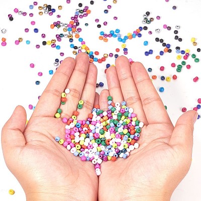 24 Colors Glass Seed Beads SEED-YW0001-01-4mm-1