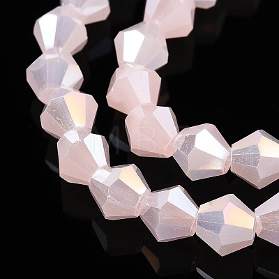 Imitation Jade Electroplate Glass Beads Strands EGLA-A039-J6mm-B07-1