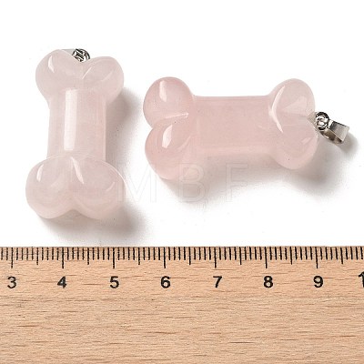 Natural Rose Quartz Pendants G-K353-02P-03-1