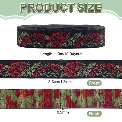 Vintage Jacquard Polyester Ribbon OCOR-WH0101-270-1