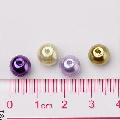 Lavender Garden Mix Pearlized Glass Pearl Beads HY-X006-8mm-08-1
