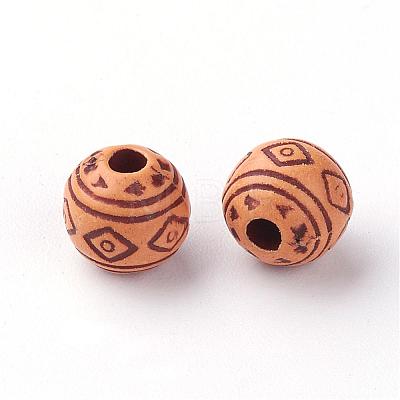 Imitation Wood Acrylic Beads SACR-Q186-09-1