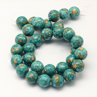 Dyed Synthetic Turquoise Round Bead Strands TURQ-Q100-01D-01-1