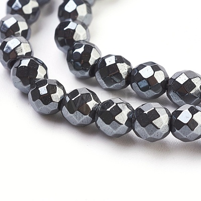 Non-Magnetic Synthetic Hematite Beads Strands HEMA-6D-1