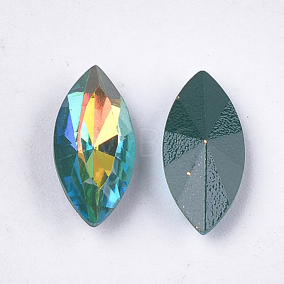 Pointed Back Resin Rhinestone Cabochons CRES-S381-7x15mm-C04-1