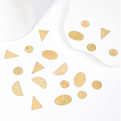 50Pcs 5 Style Brass Connector Charms FIND-BC0002-61-1