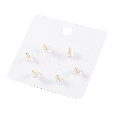 6 Pcs Brass Mirco Pave Clear Cubic Zirconia Ear Studs EJEW-S218-01G-01-1