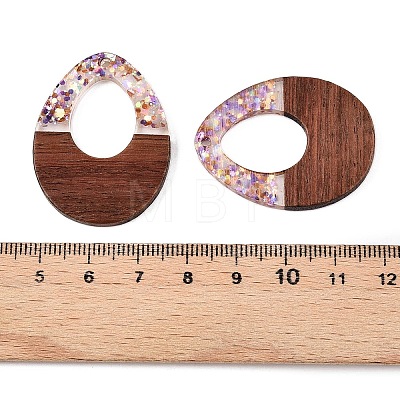 Epoxy Resin & Walnut Wood Pendants RESI-T057-12B-1