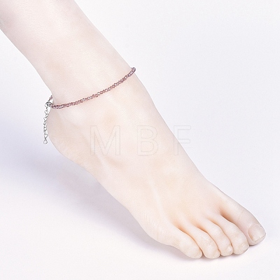 Electroplate Glass Beads Anklets AJEW-AN00279-02-1
