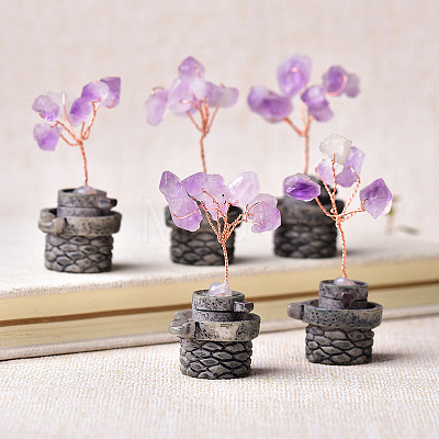 Natural Amethyst Chips Tree Decorations PW-WG51792-01-1