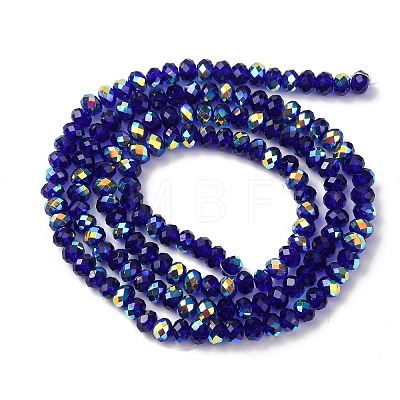 Electroplate Transparent Glass Beads Strands EGLA-A046-01A-02-1