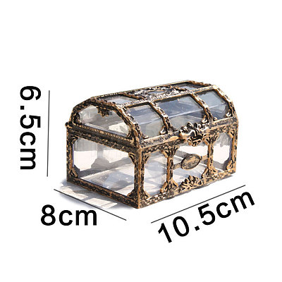 Rectangle Plastic Transparent Antique Pirate Treasure Boxes PW-WG47828-01-1