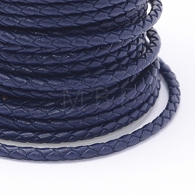 Braided Cowhide Leather Cord NWIR-N005-01E-3mm-1