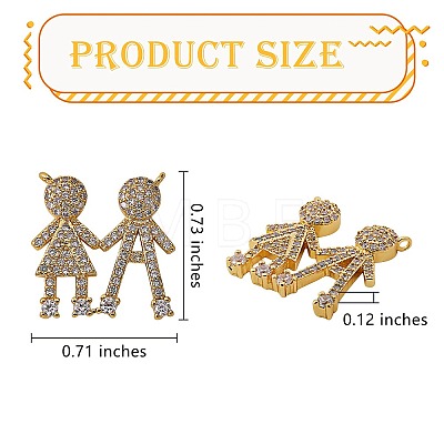 5Pcs Brass Micro Pave Clear Cubic Zirconia Pendants ZIRC-SZ0002-50-1