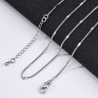 Brass Curb Chains Necklaces for Women NJEW-D302-06P-1