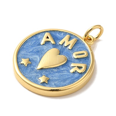 Brass Enamel Pendants KK-U027-17G-03-1