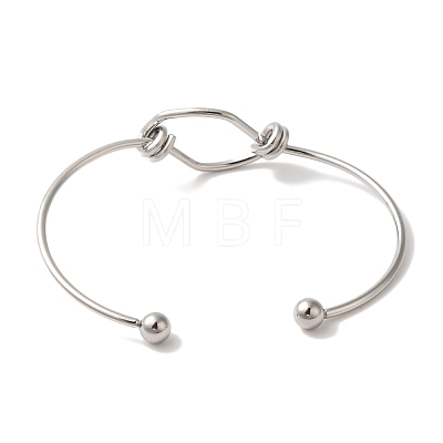 Non-Tarnish Ion Plating(IP) 304 Stainless Steel Open Cuff Bangles for Women BJEW-Z071-02P-1