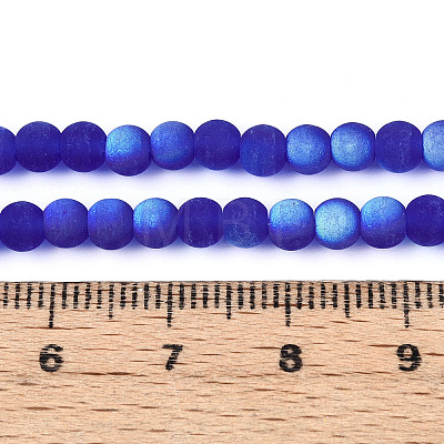 Frosted Transparent Glass Beads Strands GLAA-T032-T4mm-MBB16-1