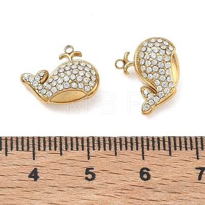 304 Stainless Steel Micro Pave Clear Cubic Zirconia Pendants CU-CBAF0F8-01B-G-1