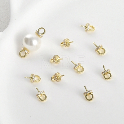 Brass with Cubic Zirconia Peg Bails LS-KK-B087-13A-G-1