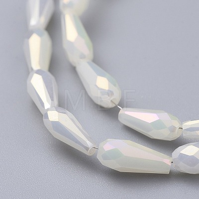 Electroplated Opaque Glass Beads Strands EGLA-L015-FR-B11-1