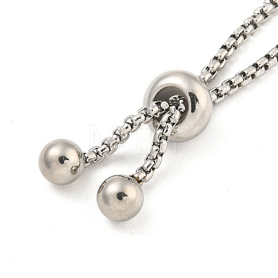 Non-Tarnish Adjustable 304 Stainless Steel Box Chain Slider Bracelet Making MAK-L038-001P-04-1