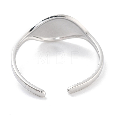 304 Stainless Steel Teardrop Open Cuff Rings for Women RJEW-K273-05P-1