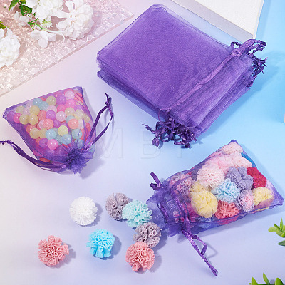 50Pcs Organza Bags Jewellery Storage Pouches Wedding Favour Party Mesh Drawstring Gift OP-TA0001-16A-1