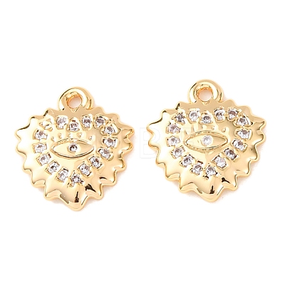 Brass Micro Pave Cubic Zirconia Pendants KK-A284-03G-1