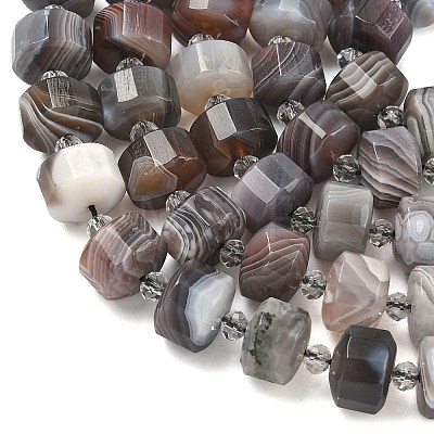 Natural Botswana Agate Beads Strands G-G453-G10-7x12mm-1