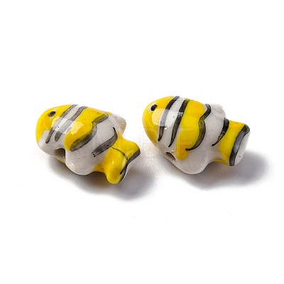 Handmade Porcelain Beads PORC-R002-01G-1