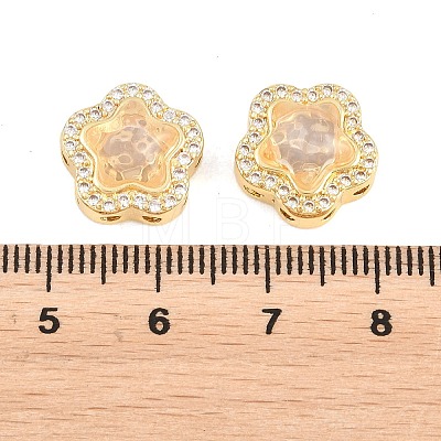 Brass Clear Cubic Zirconia Beads KK-B186-01G-02-1