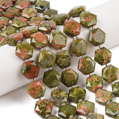 Natural Unakite Beads Strands G-G144-A01-01-1