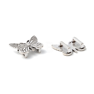 Antique Silver Plated Tibetan Style Butterfly Slide Charms X-TIBE-4818-AS-FF-1